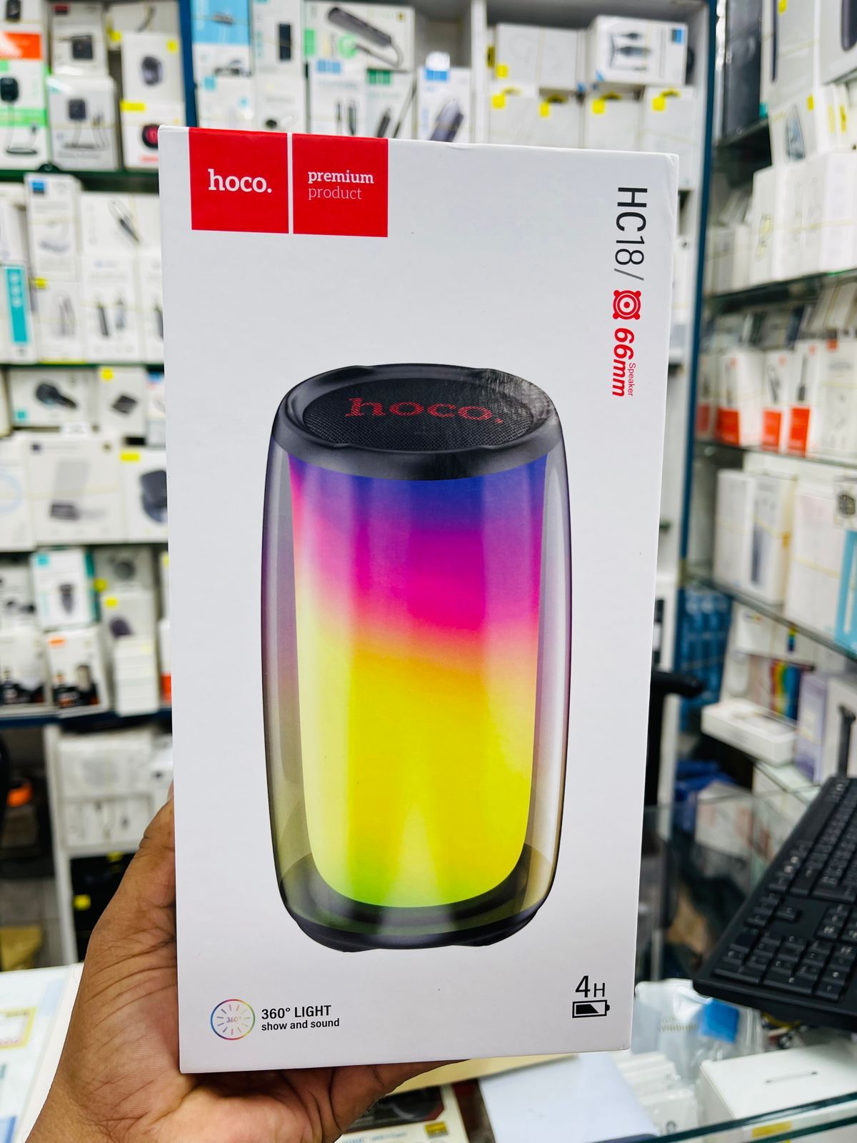 Hoco HC18 Portable Luminous Jumper Colorful Bluetooth Speaker with 360° LED Light Sound